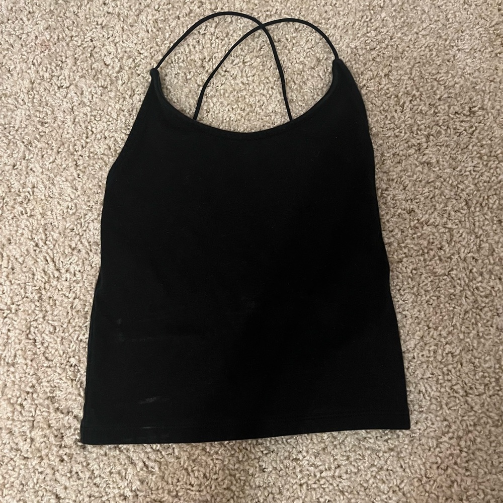 Black Crop top With strappy back